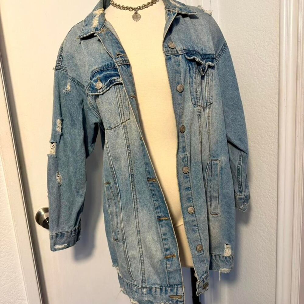 Distressed Women's denim Jacket